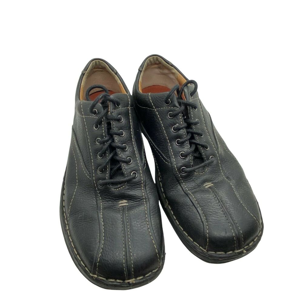 Clarks Oxford Shoes Mens Nebulae 75052 Black Leather Lace Up Round Toe Size 10 W